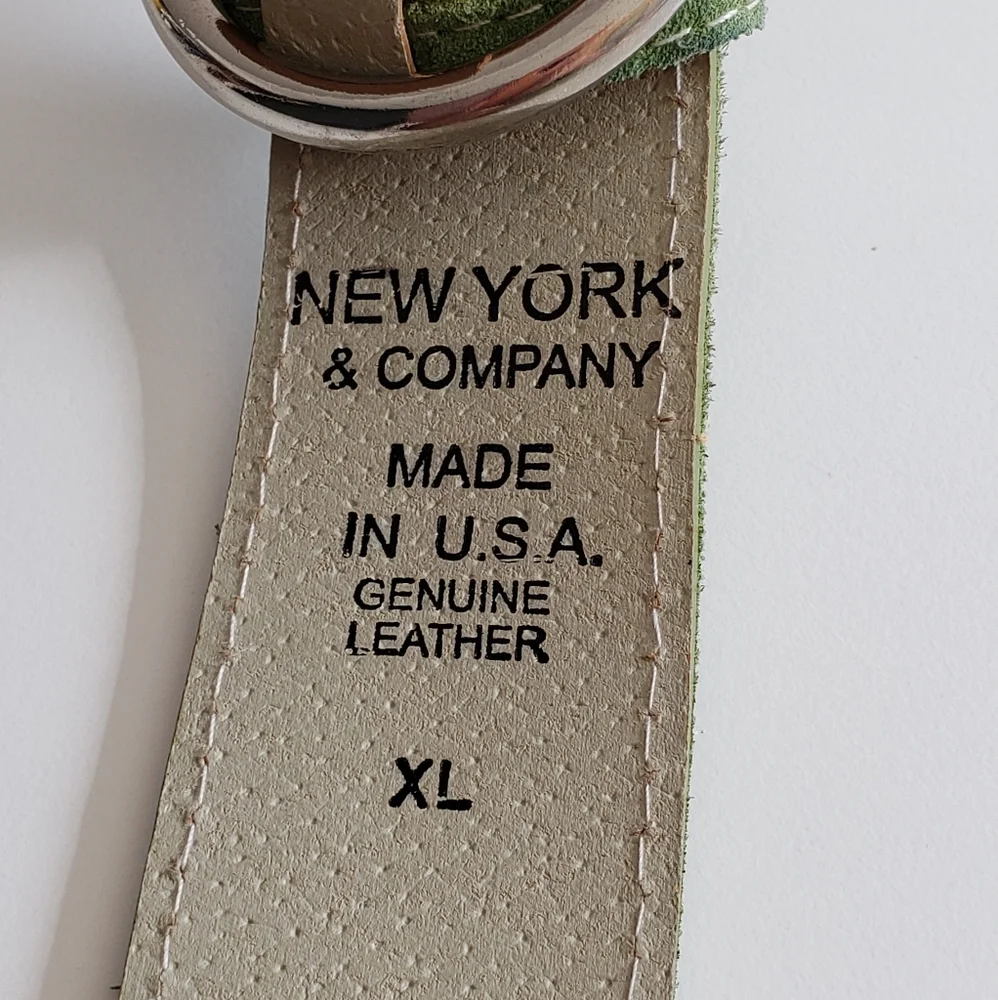 Genuine Leather Green Belt - Picture 4 of 5